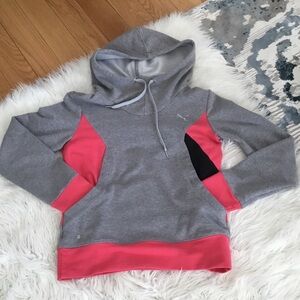 Puma Gray and Pink Women's Hoodie Dry Cell Technology.